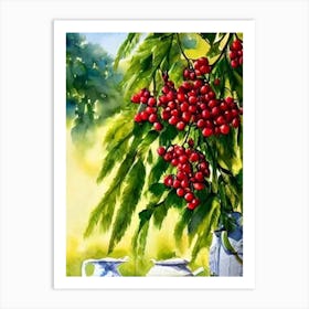 Surinam Cherry Italian Watercolour fruit Art Print