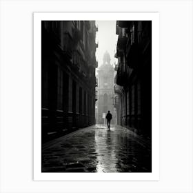 Zaragoza, Spain, Black And White Analogue Photography 4 Art Print