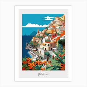 Poster Of Postiano, Italy, Illustration In The Style Of Pop Art 2 Art Print