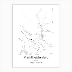 Marktheidenfeld,Germany Minimalist Map Art Print