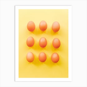 Eggs On A Yellow Background 1 Art Print