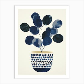 Blue Potted Plant Art Print