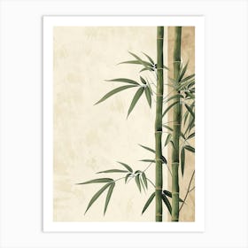 Bamboo Tree Minimal Japandi Illustration 2 Art Print