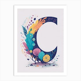 Colorful Letter C Illustration 41 Art Print