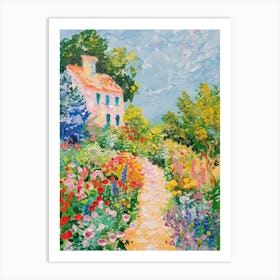 Garden Path. Van Gogh Style Painting Landscape Art Print