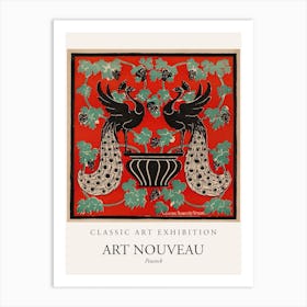 Art Nouveau Peacock Poster Art Print