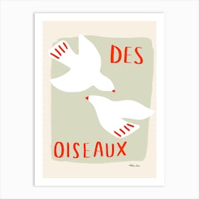 Des Oiseaux Birds Orange Art Print