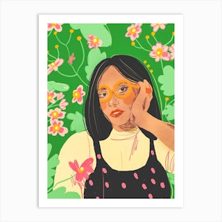 Green Portrait Art Print