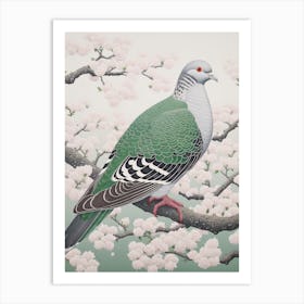 Ohara Koson Inspired Bird Painting Pigeon 1 Art Print