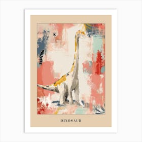 Cute Dinosaur Impasto Pastel Painting 2 Poster Art Print