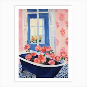 A Bathtube Full Of Rose In A Bathroom 3 Art Print