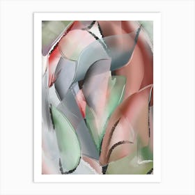 Abstract Overlapped Leaves Art Print