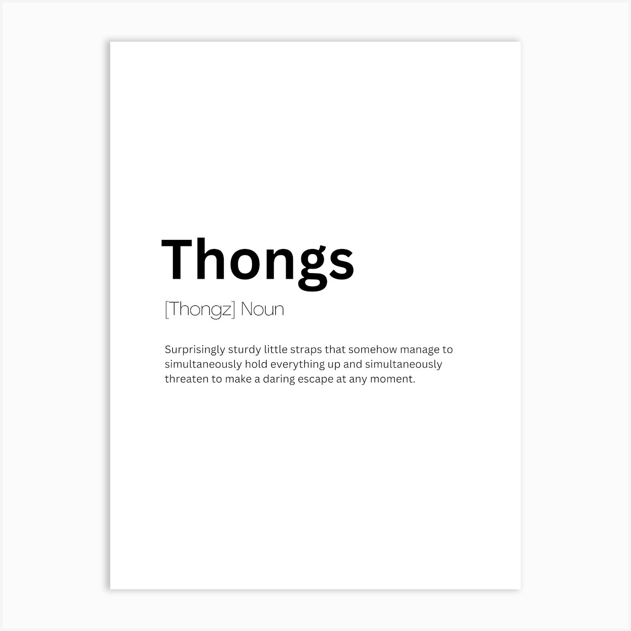 Thongs Definition Meaning Art Print by Kaigozen