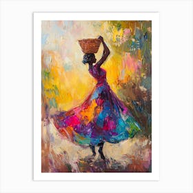 African Woman With Basket 11 Art Print