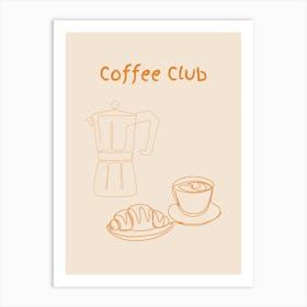 Coffee Club Poster Orange Art Print