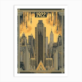 Aihrgdesign A Vintage Poster Showcasing Art Deco Architecture 29ab8674 B2e7 40c7 Abd3 Cc0a1d29ae62 1 Art Print