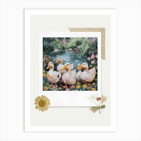 Scrapbook Ducks Fairycore Painting 2 Art Print