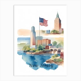 New Jersey Skyline 1 Art Print