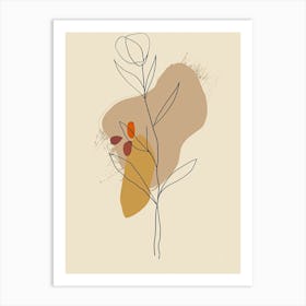 Warsaw Botanical Garden Boho Line Art Art Print