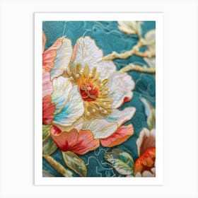 Chinese Floral Embroidery 6 Art Print