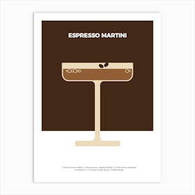 Cocktail Poster Espresso Martini 1 Art Print