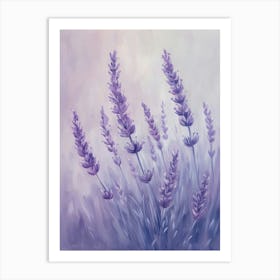 Lavender Field Watercolor Illustration 1 Art Print