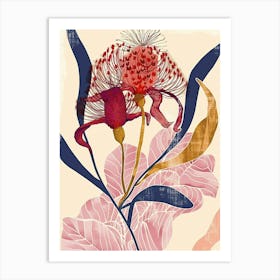 Colourful Flower Illustration Globe Amaranth 3 Art Print