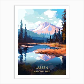 Lassen National Park Travel Poster Illustration Style Art Print