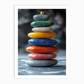 Colorful Stones On A Table Art Print