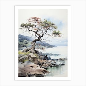 San In Coast In Tottori, Japanese Brush Painting, Ukiyo E, Minimal 4 Art Print