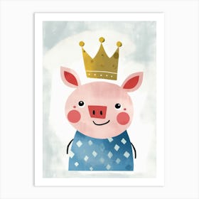 Little Pig 5 Wearing A Crown Art Print