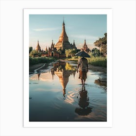 Myanmar Pagoda Art Print