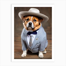 Dog In A Suit 1 Art Print