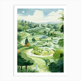 Garden Of Cosmic Speculation United Kingdom Watercolour 3 Art Print