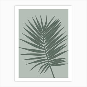 Tropical Palm Leaf Silhouette Sage and Olive Green Art Print