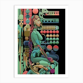 Cyberpunk, surreal, "Spacewoman" Art Print