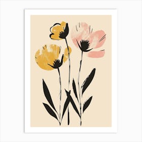 Adelaide Flower Market Boho Minimalist Style 1 Art Print