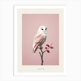 Minimalist Barn Owl 3 Bird Poster Art Print