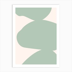 Abstract Bauhaus Shapes 2 Seafoam Art Print