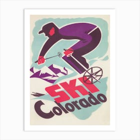 Ski Colorado Vintage Ski Poster Art Print
