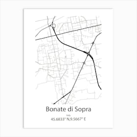 Bonate Di Sopra,Italy Minimalist Map Art Print