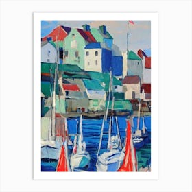 Port Of Saint Pierre Saint Pierre And Miquelon Abstract Block 2 harbour Art Print