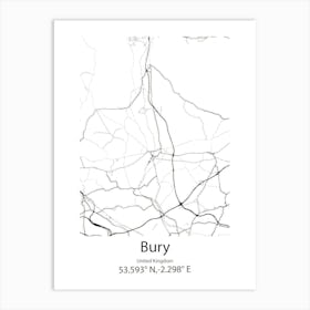 Bury Saint Edmunds,United Kingdom Minimalist Map Art Print