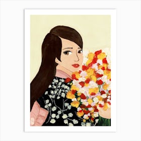 Japanese Woman In Kimono Art Print