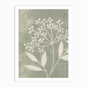 Botanical in Sage Green, Minimalist Art Print
