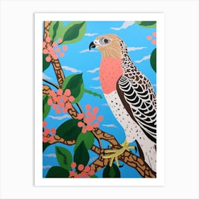 Maximalist Animal Painting Hawk 2 Art Print