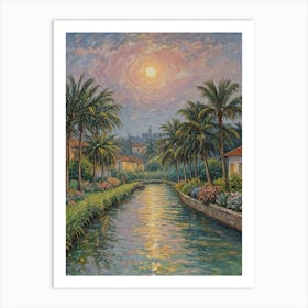 Tropical Canal Art Print