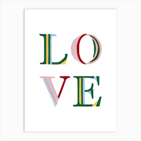 Love Rainbow Stripe Art Print