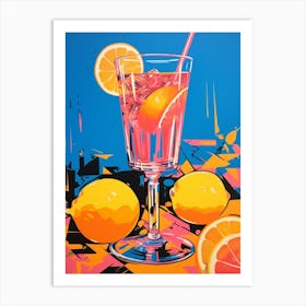Aperol Blue Orange Pink Pop Art 4 Art Print