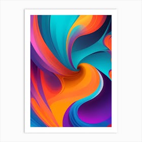 Abstract Colorful Waves Vertical Composition 85 Art Print